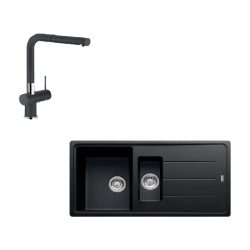 Franke Granitspüle und Wasserhahn Basis Bfg 651 Nero